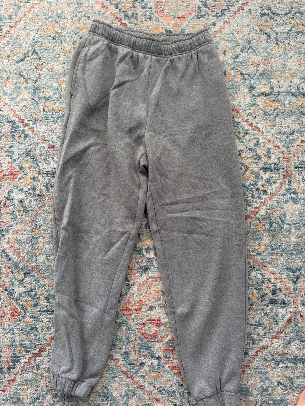 Classic Gray Elastic Waist Sweatpants